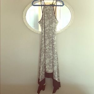 Cinq a sept strappy printed silk cocktail dress